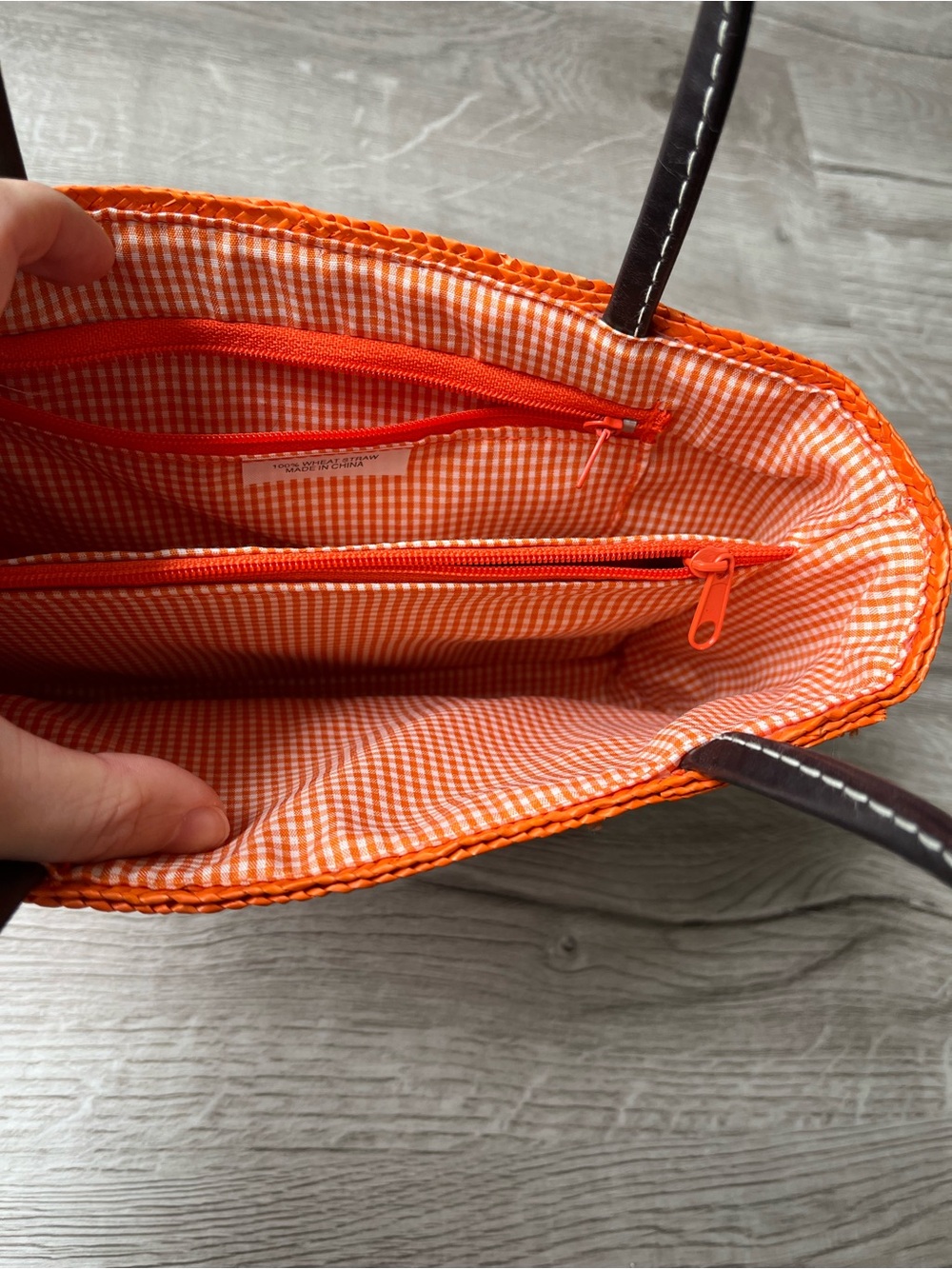 Orange Woven Tote Bag - Picture 4 of 7